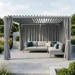 Pergola ogrodowa multiklimatyczna 3x3 z regulowanym stalowym dachem 9mkw