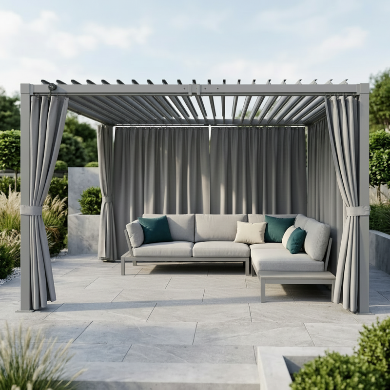 Pergola ogrodowa multiklimatyczna 3x3 z regulowanym stalowym dachem 9mkw