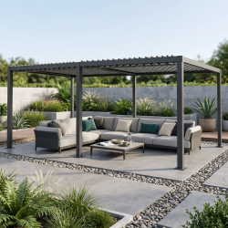 Pergola ogrodowa multiklimatyczna 3x6 z regulowanym stalowym dachem 18mkw