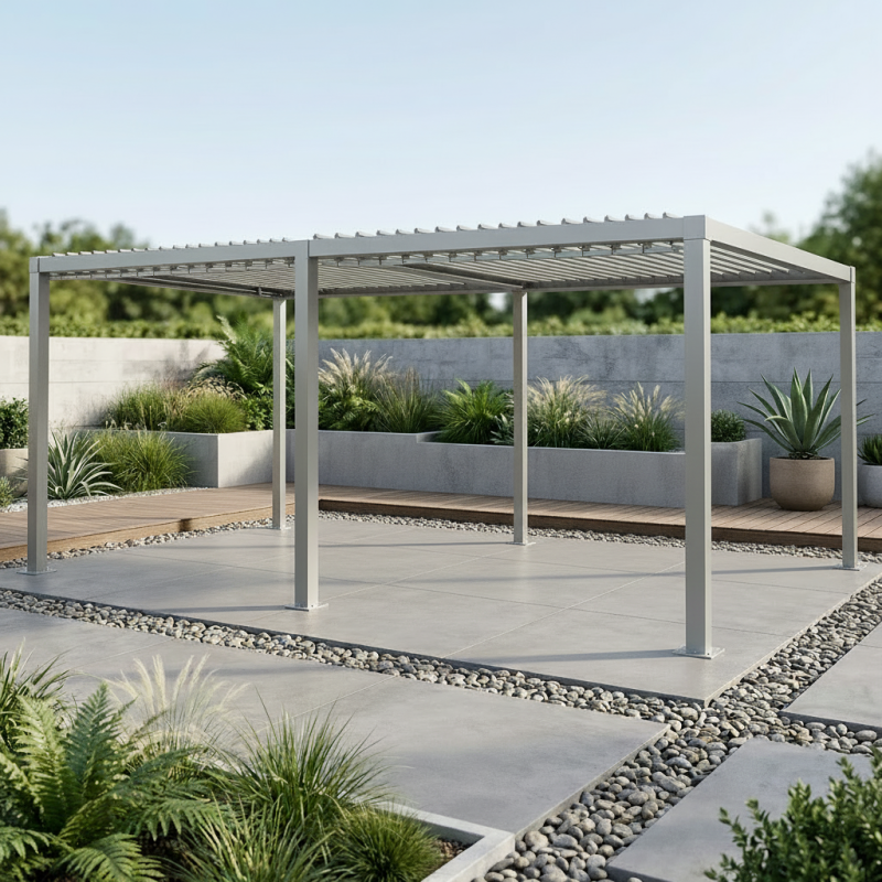 Pergola ogrodowa multiklimatyczna 3x6 z regulowanym stalowym dachem 18mkw