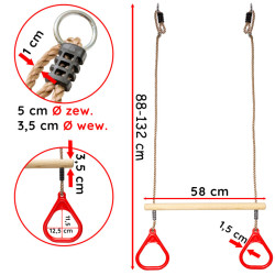 Zestaw akcesoriów na plac zabaw NINJA III huśtawka ślizg trapez flaga 4el. ANTRACYT