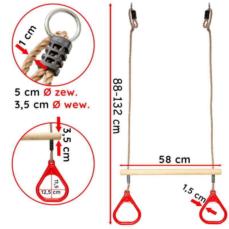 Zestaw akcesoriów na plac zabaw NINJA I huśtawka ślizg trapez flaga 4el. ANTRACYT