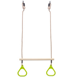 Zestaw akcesoriów na plac zabaw LIME CLIMB siatka trapez huśtawki 4el. ZIELONY