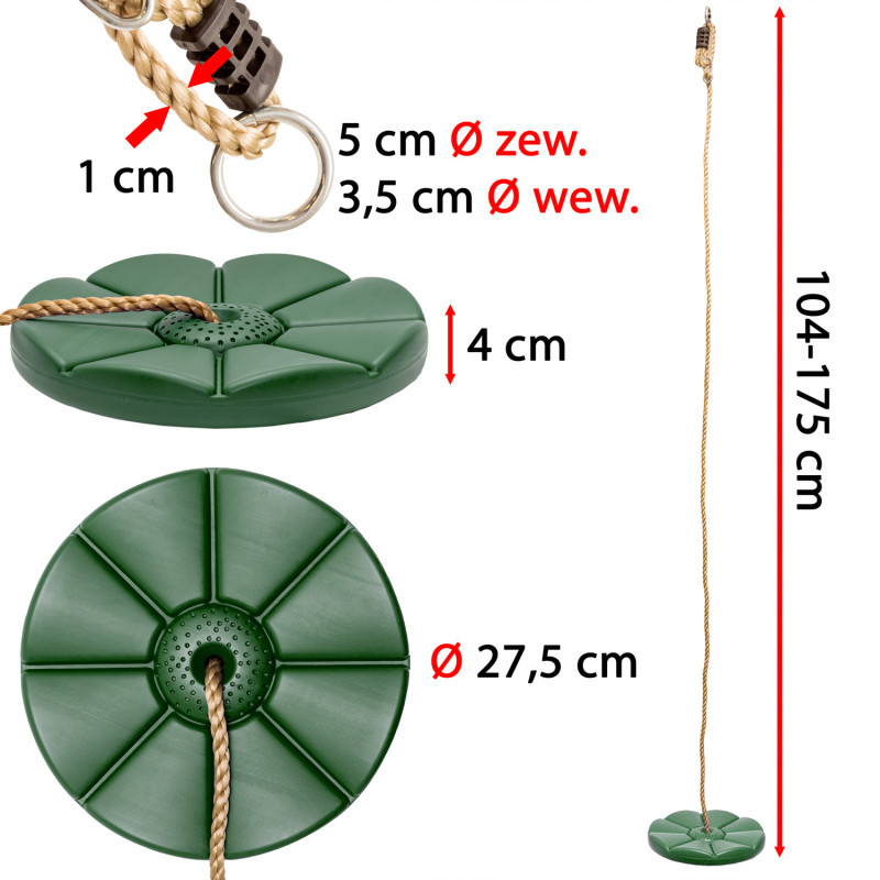 Zestaw akcesoriów na plac zabaw LIME dysk trapez huśtawki 4el. ZIELONY