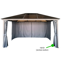 Pawilon ogrodowy Altana 3x4m pergola szara z poliwęglanowym dachem 12mkw