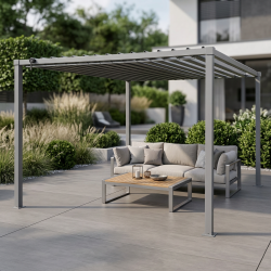 Pergola ogrodowa multiklimatyczna 3x3 z regulowanym stalowym dachem 9mkw