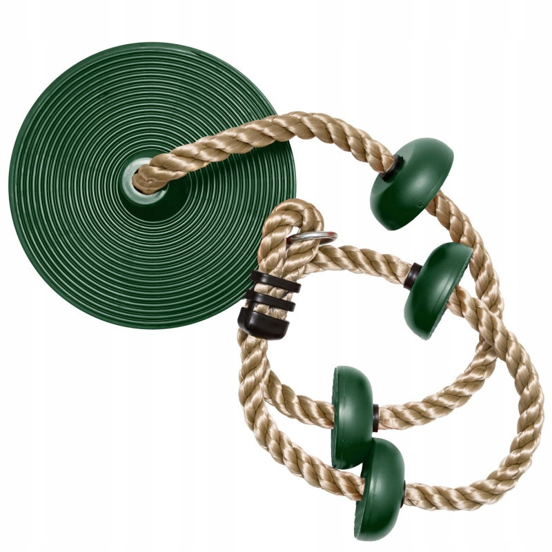 Zestaw akcesoriów na plac zabaw LIME dysk trapez huśtawki 4el. ZIELONY