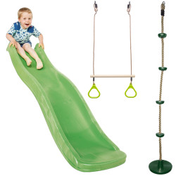 Zestaw akcesoriów na plac zabaw JUNGLE I dysk ślizg trapez 3el. ZIELONY