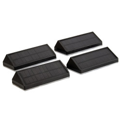 Lampa solarna ścienna ŚWIETLIK LED RGB kinkiet solarny na elewację, ogrodzenie - zestaw 4 sztuk