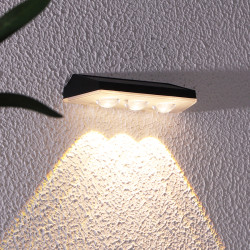 Lampa solarna ścienna ŚWIETLIK LED RGB kinkiet solarny na elewację, ogrodzenie - zestaw 4 sztuk