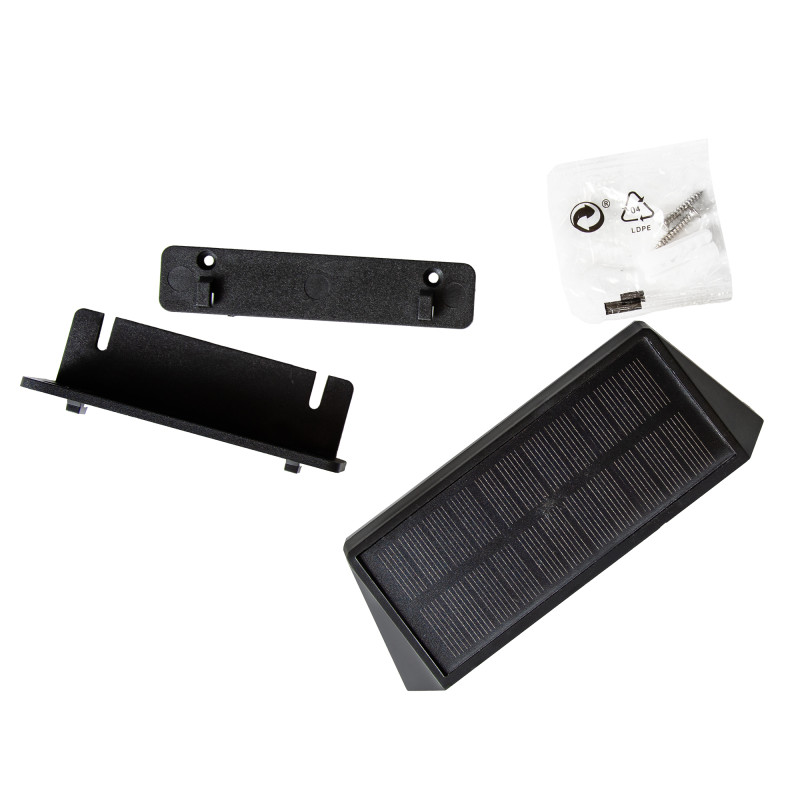 Lampa solarna ścienna ŚWIETLIK LED RGB kinkiet solarny na elewację, ogrodzenie - zestaw 4 sztuk