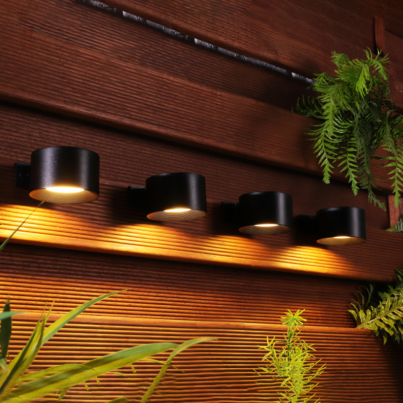 Lampa solarna ścienna PROMIENISTA na elewację, ogrodzenie - zestaw 4 sztuk