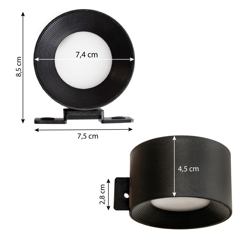 Lampa solarna ścienna PROMIENISTA na elewację, ogrodzenie - zestaw 4 sztuk