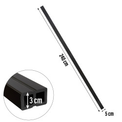 Legar 240x5x3 cm do desek tarasowych WPC czarny 9 szt. kompozytowy