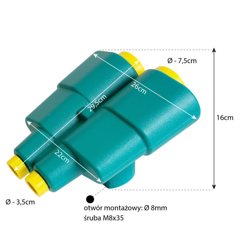 Lornetka na place zabaw turkusowo-żółta, zabawka edukacyjna