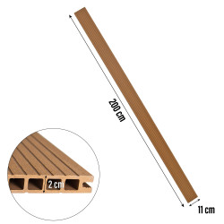 Deska tarasowa WPC 11x2x200 cm teak podest tarasowy 5 szt. 1,1mkw kompozytowa