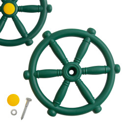Koło sterowe ster na plac zabaw Ciemno zielone, zabawka edukacyjna