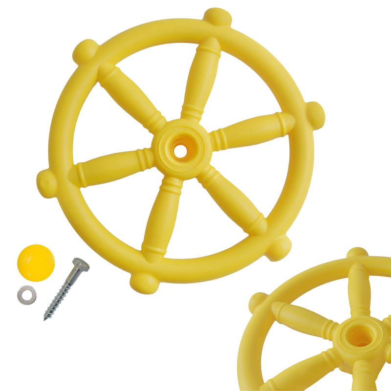 Koło sterowe ster na plac zabaw Żółte, zabawka edukacyjna