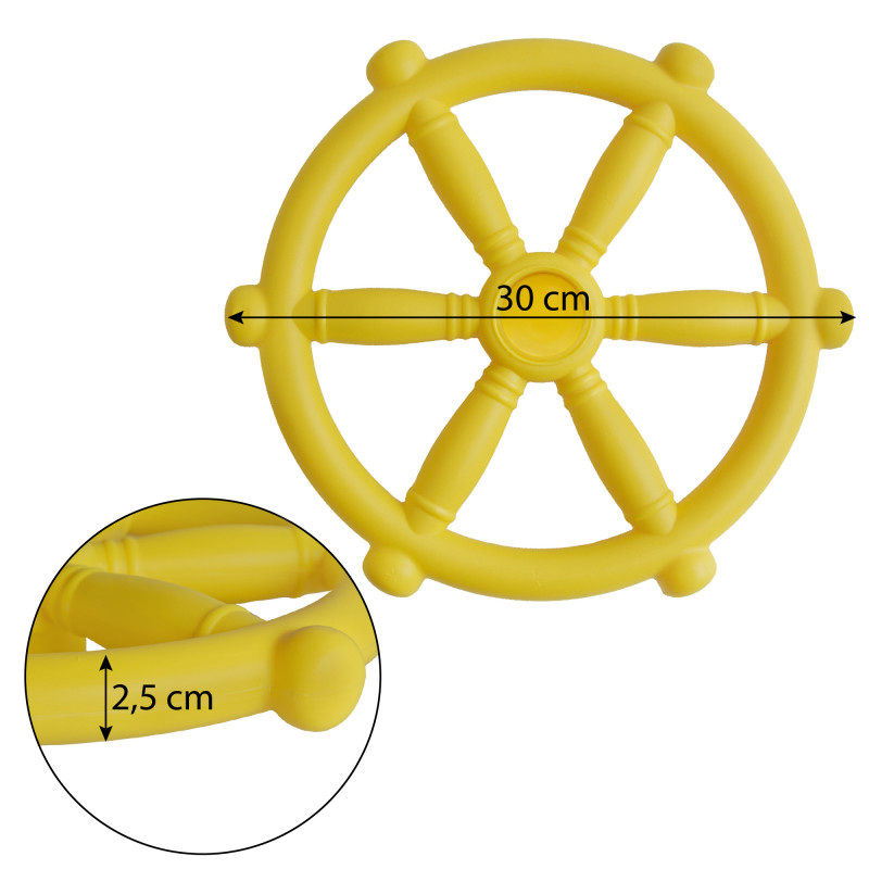 Koło sterowe ster na plac zabaw Żółte, zabawka edukacyjna
