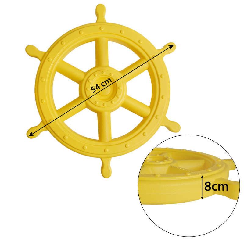 Koło sterowe 54 cm ster na plac zabaw Żółte