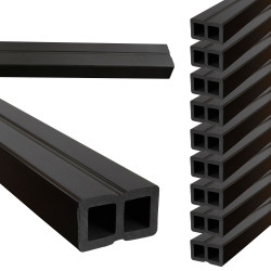 Legar 240x5x3 cm do desek tarasowych WPC czarny 9 szt. kompozytowy