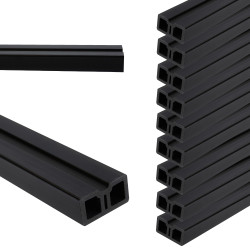 Legar 4x2x240 cm do desek tarasowych WPC czarny 9 szt. kompozytowy