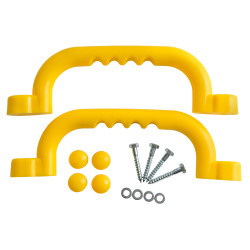 Uchwyty Żółte 2 sztuki do domków drewnianych na plac zabaw do wspinaczki 245 mm