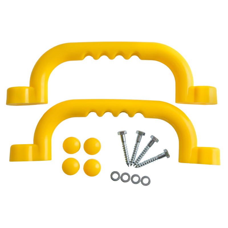 Uchwyty Żółte 2 sztuki do domków drewnianych na plac zabaw do wspinaczki 245 mm