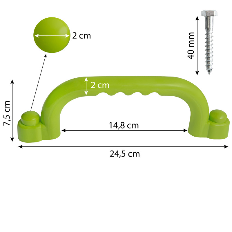 Uchwyty Limonka 2 sztuki do domków drewnianych na plac zabaw do wspinaczki 245 mm