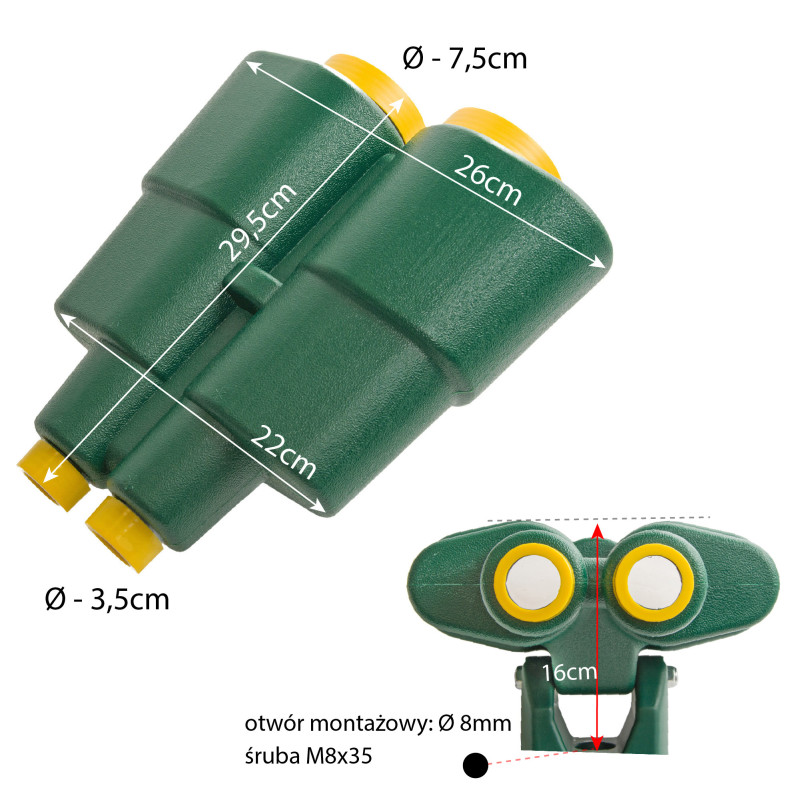 Lornetka na place zabaw zielono-żółta, zabawka edukacyjna