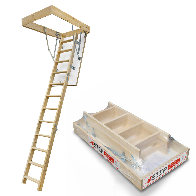 Drewniane schody strychowe...