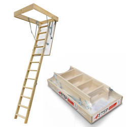 Drewniane schody strychowe EKO-line 120x60 26mm H280 cm