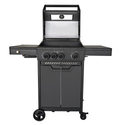 Grill gazowy HEATWAVE 3+1 LED żeliwny ruszt 11.9kW ogrodowy 113,4×49,2×109,4 cm
