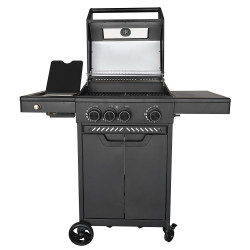 Grill gazowy HEATWAVE 3+1 LED żeliwny ruszt 11.9kW ogrodowy 113,4×49,2×109,4 cm