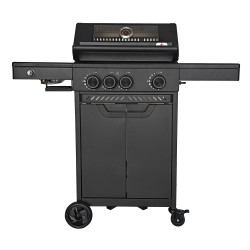 Grill gazowy HEATWAVE 3+1 LED żeliwny ruszt 11.9kW ogrodowy 113,4×49,2×109,4 cm