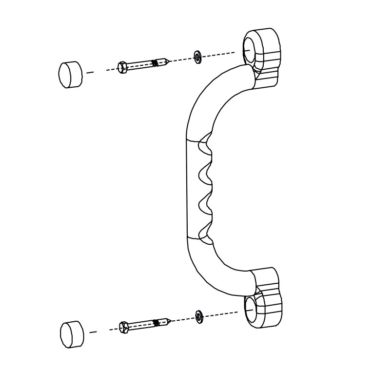 Uchwyty Błękitne 2 sztuki do domków drewnianych na plac zabaw do wspinaczki 245 mm