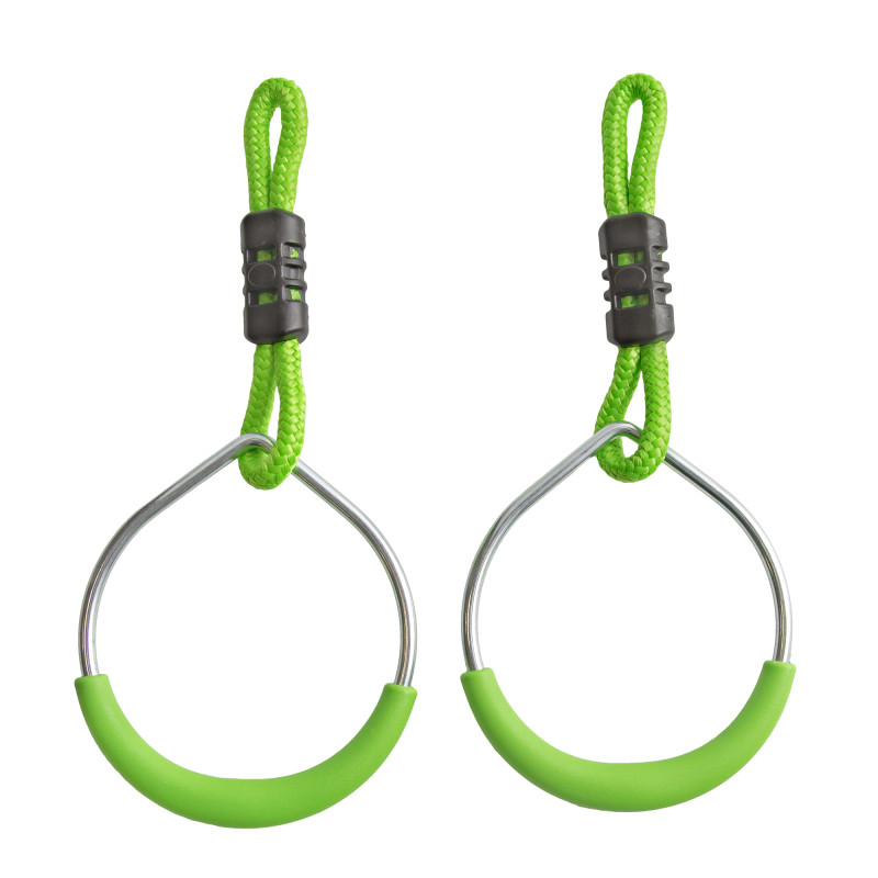 Tor przeszkód NINJA dla dzieci lina 10m zestaw Slackline zielony 7 przeszkód 200 kg