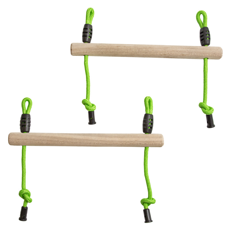 Tor przeszkód NINJA dla dzieci lina 10m zestaw Slackline zielony 7 przeszkód 200 kg