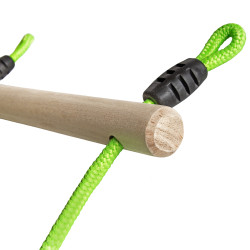 Tor przeszkód NINJA dla dzieci lina 10m zestaw Slackline zielony 7 przeszkód 200 kg