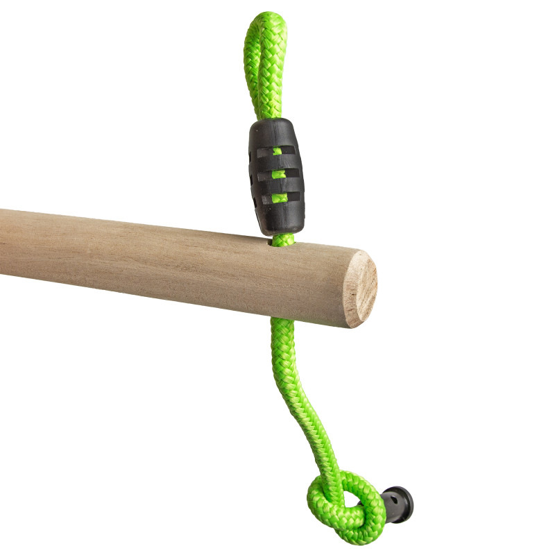 Tor przeszkód NINJA dla dzieci lina 10m zestaw Slackline zielony 7 przeszkód 200 kg