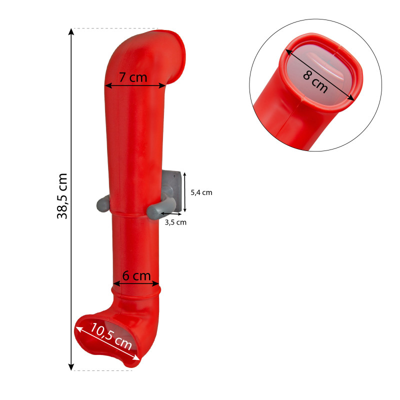 Peryskop czerwono-szary 38,5 cm na plac zabaw do domków drewnianych dla dzieci