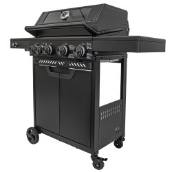 Grill gazowy HEATWAVE 4+1 LED żeliwny ruszt 13.7kW ogrodowy 123,4×49,2×109,4 cm