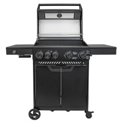 Grill gazowy HEATWAVE 4+1 LED żeliwny ruszt 13.7kW ogrodowy 123,4×49,2×109,4 cm
