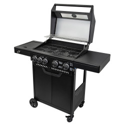 Grill gazowy HEATWAVE 4+1 LED żeliwny ruszt 13.7kW ogrodowy 123,4×49,2×109,4 cm