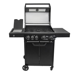 Grill gazowy HEATWAVE 4+1 LED żeliwny ruszt 13.7kW ogrodowy 123,4×49,2×109,4 cm