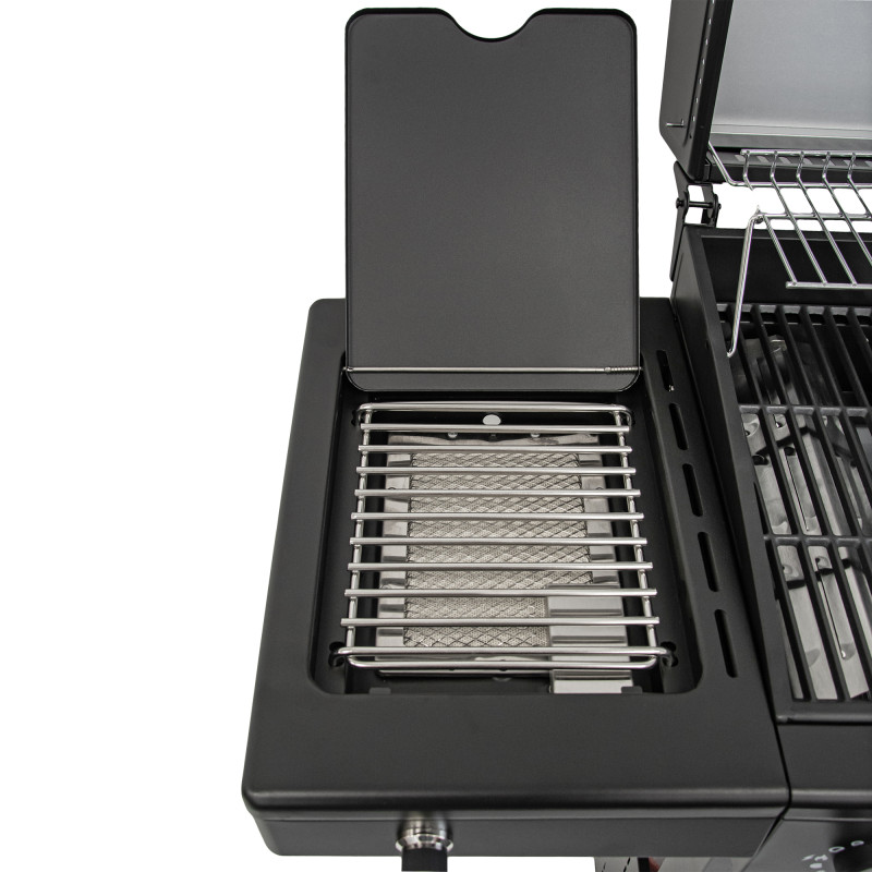Grill gazowy HEATWAVE 4+1 LED żeliwny ruszt 13.7kW ogrodowy 123,4×49,2×109,4 cm