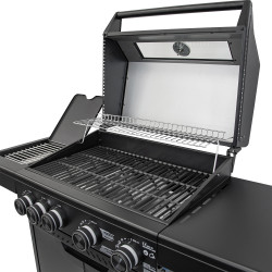 Grill gazowy HEATWAVE 4+1 LED żeliwny ruszt 13.7kW ogrodowy 123,4×49,2×109,4 cm