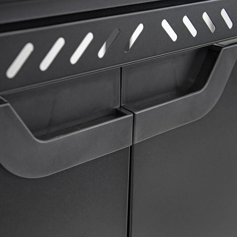 Grill gazowy HEATWAVE 4+1 LED żeliwny ruszt 13.7kW ogrodowy 123,4×49,2×109,4 cm