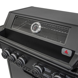 Grill gazowy HEATWAVE 4+1 LED żeliwny ruszt 13.7kW ogrodowy 123,4×49,2×109,4 cm
