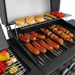 Grill gazowy HEATWAVE 4+1 LED żeliwny ruszt 13.7kW ogrodowy 123,4×49,2×109,4 cm